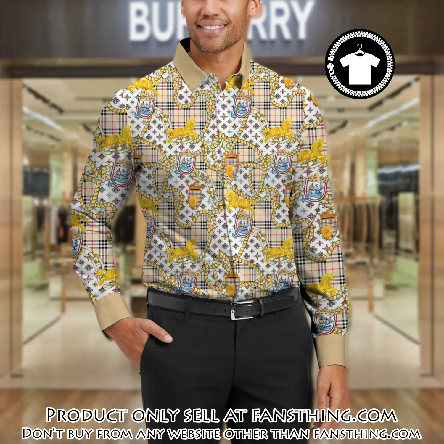 Burberry long sleeves button down shirt for elegant men lsb1009 fst0458444